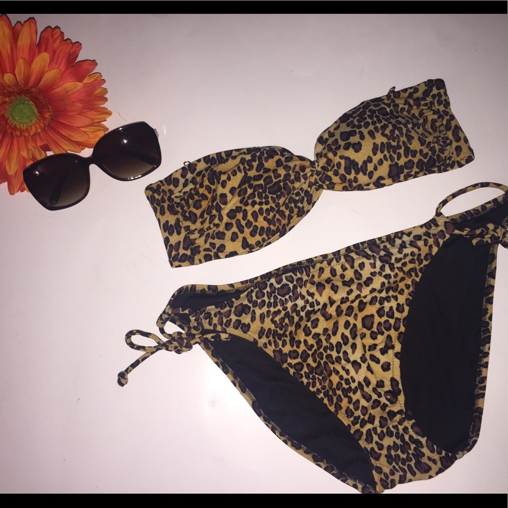 Victoria’s Secret Strapless Leopard Bikini Swim Wear